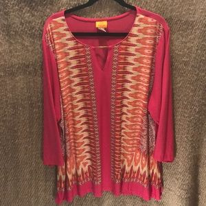 3XL Bright Light pink Polyester Blouse